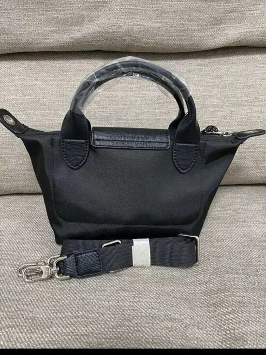 NWT Longchamp Le Pliage Energy Black Handbag XS Canvas 2Way Crossbody Tote Mini - Picture 2 of 9